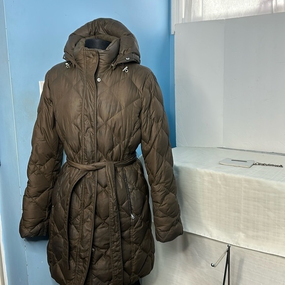 Eddie Bauer 700 Fill Premium Goose Down Parka Jacket Brown with Hood - Picture 2 of 9